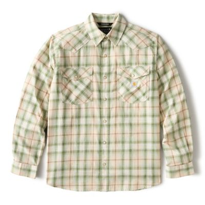 Image showing 0 th Carhartt Men's Rugged Flex Montana Relaxed Fit Lightweight Snap-Front Plaid Collared Long-Sleeve Work Shirt