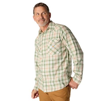 Image showing 4 th Carhartt Men's Rugged Flex Montana Relaxed Fit Lightweight Snap-Front Plaid Collared Long-Sleeve Work Shirt