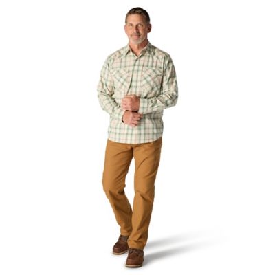 Image showing  Men's Rugged Flex Montana Relaxed Fit Lightweight Snap-Front Plaid Collared Long-Sleeve Work Shirt