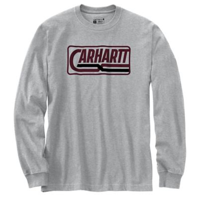 Carhartt Men's Loose Fit Heavyweight Long-Sleeve Logo Graphic T-Shirt