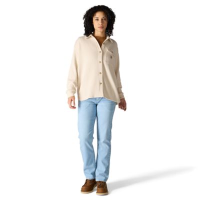 Image showing 4 th Carhartt Women's Oversized-Fit Heavyweight Waffle Knit Shirt