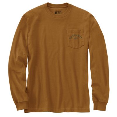 Image showing  Men's Loose Fit Heavyweight Long-Sleeve Pocket Longhorn Graphic T-Shirt