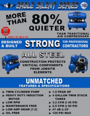 Image showing  Silent Series 1.5HP Oil Free Compressor