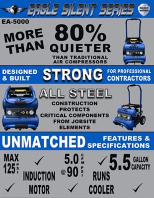 Image showing  Silent Series 2HP Side Stack Compressor