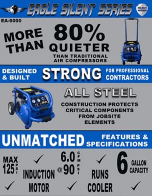 Image showing 6 th Eagle Silent Series 2.5HP Hot Dog Compressor