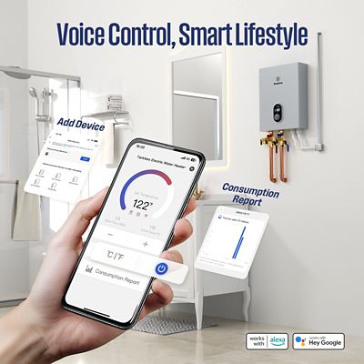 Image showing 5 th Westinghouse 27000W Smart Electric Tankless Water Heater, 6.3-GPM, 240V, 113A, Bluetooth and Wifi Supported