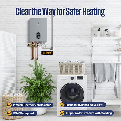 Image showing 9 th Westinghouse 27000W Smart Electric Tankless Water Heater, 6.3-GPM, 240V, 113A, Bluetooth and Wifi Supported