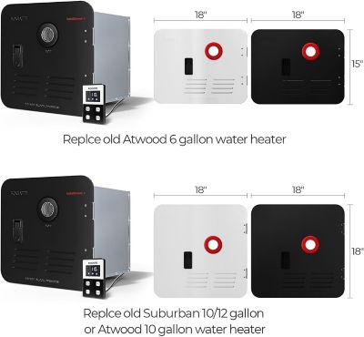 Image showing  RV Tankless Water Heater 18 in. x 18 in. Black Door Only