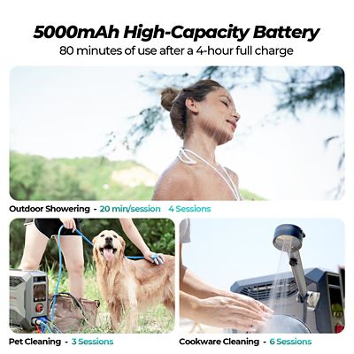 Image showing  19000BTU, Outdoor Camping Portable Propane Gas Tankless Water Heater with Water Pump, Point-of-use