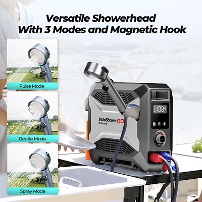 Image showing  19000BTU, Outdoor Camping Portable Propane Gas Tankless Water Heater with Water Pump, Point-of-use