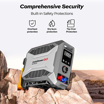 Image showing 6 th Fogatti 19000BTU, Outdoor Camping Portable Propane Gas Tankless Water Heater with Water Pump, Point-of-use