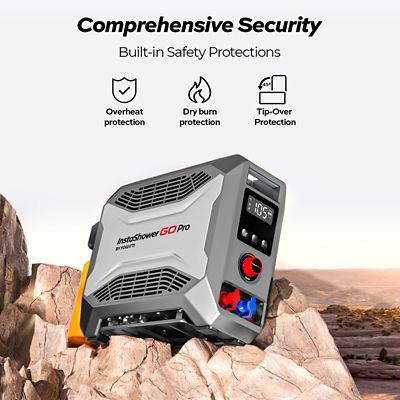 Image showing 6 th Fogatti 22000BTU, Outdoor Camping Portable Propane Gas Tankless Water Heater with Water Pump, Point-of-use