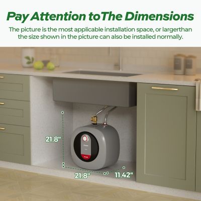 Image showing  2.5 gal. Mini Tank Water Heater, 1,440W, 120V
