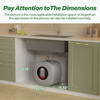 Image showing  8 Gal. Mini Tank Water Heater, 1,440W, 120V