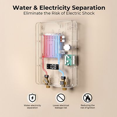 Image showing 9 th Mizudo 3500 W Electric Tankless Water Heater Undersink, 120 V, 29.1A