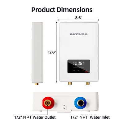 Image showing  6500W Electric Tankless Water Heater Undersink, 240V, 27.1A
