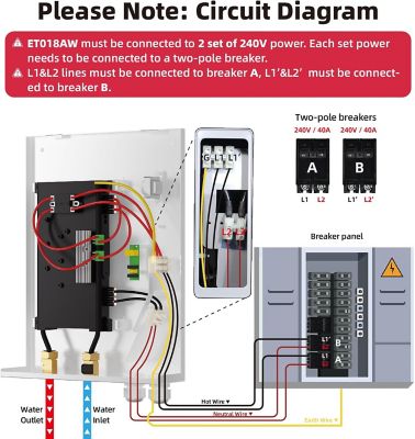 Image showing 6 th Mizudo 18000W Electric Tankless Water Heater Undersink, 240V, 75A