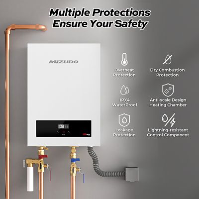 Image showing 7 th Mizudo 18000W Electric Tankless Water Heater Undersink, 240V, 75A
