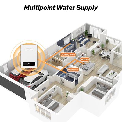 Image showing 9 th Mizudo 18000W Electric Tankless Water Heater Undersink, 240V, 75A
