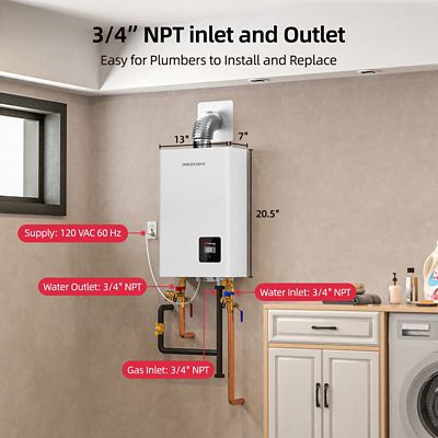 Image showing  3.6-GPM Propene Gas Tankless Water Heater, Residential Indoor, 80,000-BTU