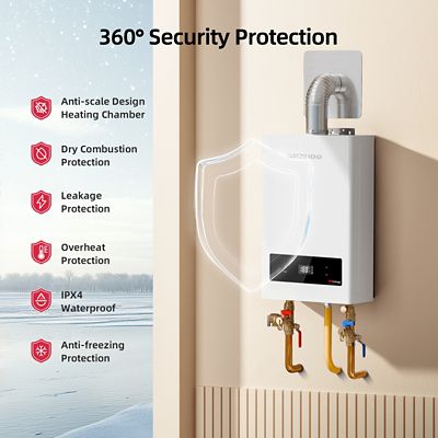 Image showing 5 th Mizudo 5.1-GPM Natural Gas Tankless Water Heater, Residential Indoor, 120,000-BTU