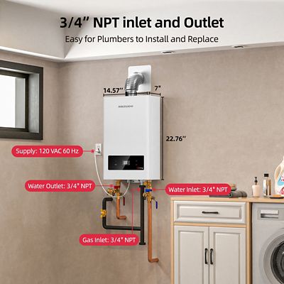 Image showing  5.1-GPM Propene Gas Tankless Water Heater, Residential Indoor, 120,000-BTU