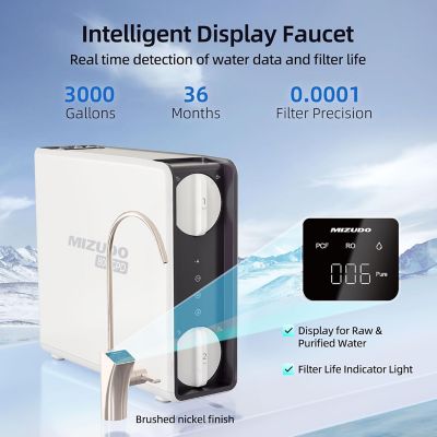 Image showing  800 GPD, 9-Stage Reverse Osmosis Filtration System, 3:1 Pure to Drain, Smart LED Faucet