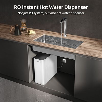 Image showing  9-Stage Reverse Osmosis Filtration System, Instant Hot Water Dispenser, 800 GPD, 3:1 Pure to Drain