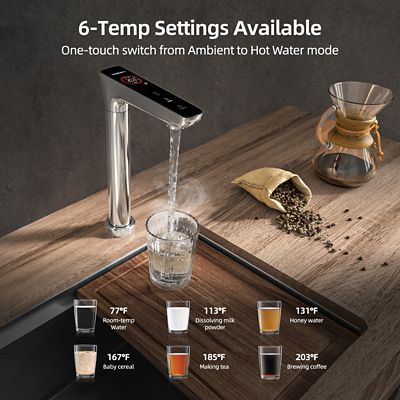 Image showing  9-Stage Reverse Osmosis Filtration System, Instant Hot Water Dispenser, 800 GPD, 3:1 Pure to Drain