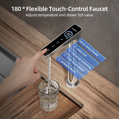 Image showing  9-Stage Reverse Osmosis Filtration System, Instant Hot Water Dispenser, 800 GPD, 3:1 Pure to Drain