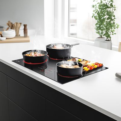Image showing 5 th TECASA 30-in 4 Burners Smooth Surface (Radiant) Black Electric Ceramic Cooktop with Bridge Element