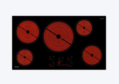 Image showing  36-in 5 Burners Smooth Surface (Radiant) Black Electric Ceramic Cooktop with Bridge Element