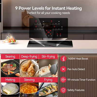 Image showing  30-in 4 Burners Black Induction Cooktop