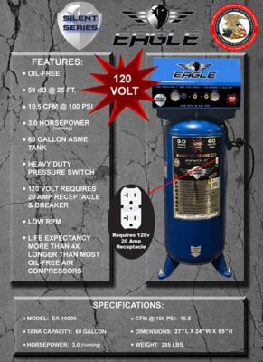 Image showing  Silent Series 4HP Stationary Compressor