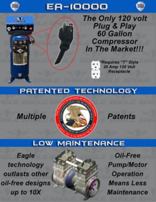 Image showing 6 th Eagle Silent Series 4HP Stationary Compressor