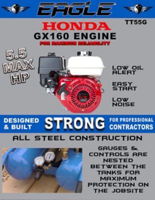 Image showing  10 Gallon 12.5 CFM Twin Tank Wheelbarrow Air Compressor