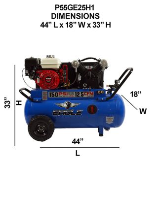 Image showing  25 Gallon Electric Start Portable Air Compressor, P55GE25H1