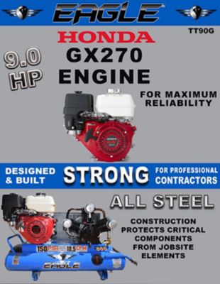 Image showing  10 Gallon 18.5 CFM Twin Tank Wheelbarrow Air Compressor