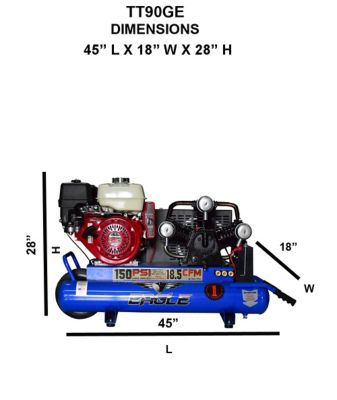 Image showing  10 Gallon Electric Start Twin Tank Wheelbarrow Air Compressor, TT90GE