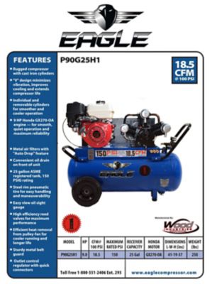 Image showing  25 Gallon 18.5 CFM Portable Air Compressor