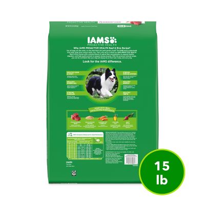 Image showing 1 th Iams Proactive Health Beef and Rice Recipe Adult Dry Dog Food