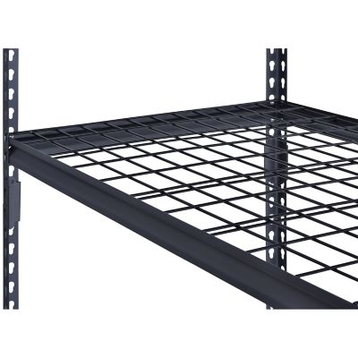 Image showing  5-Shelf Steel Shelving Unit, Black with Wire Shelf