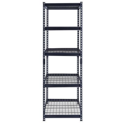 Image showing 5 th Muscle Rack 5-Shelf Steel Shelving Unit, Black with Wire Shelf