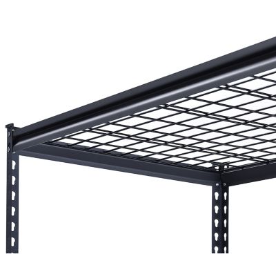Image showing 7 th Muscle Rack 5-Shelf Steel Shelving Unit, Black with Wire Shelf