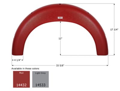 Icon Single Axle Fender Skirt for TAB Models, Gray, FS4432