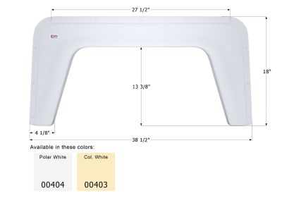 Icon Tandem Axle Fender Skirt for Universal Fit, White, FS377, 404