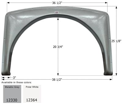 Icon Single Axle Fender Skirt for Gulf Stream Models, White, FS2330