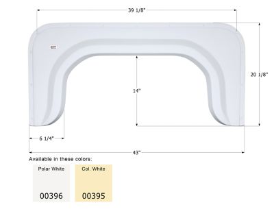 Icon Tandem Axle Fender Skirt for Universal Fit, White, FS340