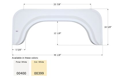 Icon Tandem Axle Fender Skirt for Universal Fit, White, FS350, 399