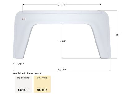 Icon Tandem Axle Fender Skirt for Universal Fit, White, FS377, 403